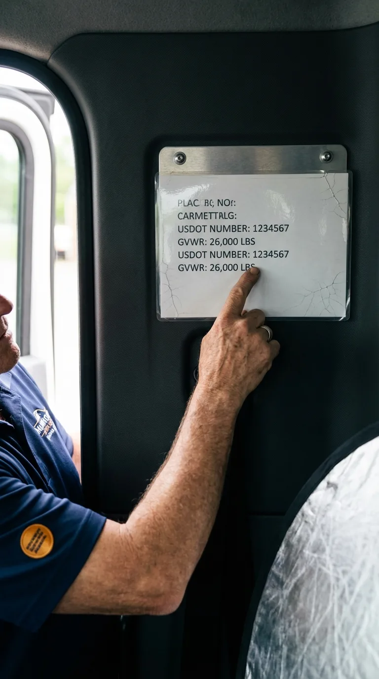 USDOT licensing placard verification in Tuckerton